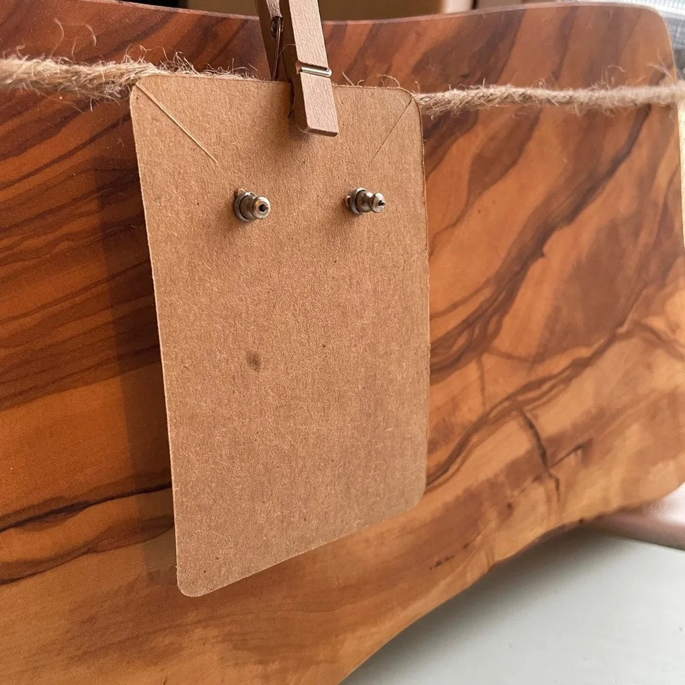 Vintage Monet Enamel Elegant Cream and Brown Wave Earrings - Picture 5 of 5